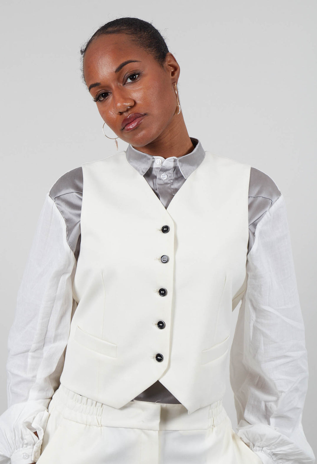 Twill Waistcoat in Cream
