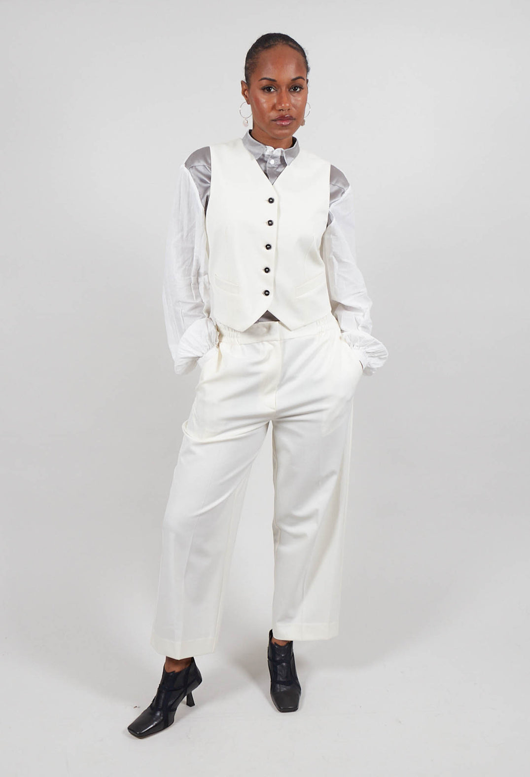 Twill Waistcoat in Cream