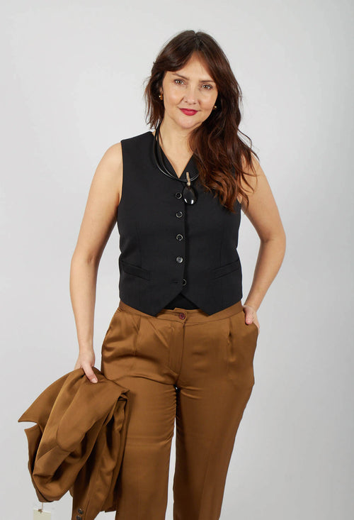 Twill Waistcoat in Black
