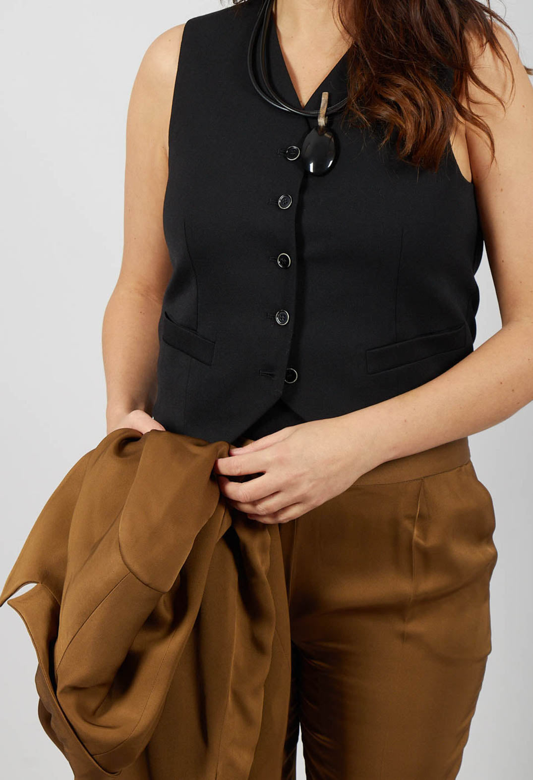Twill Waistcoat in Black