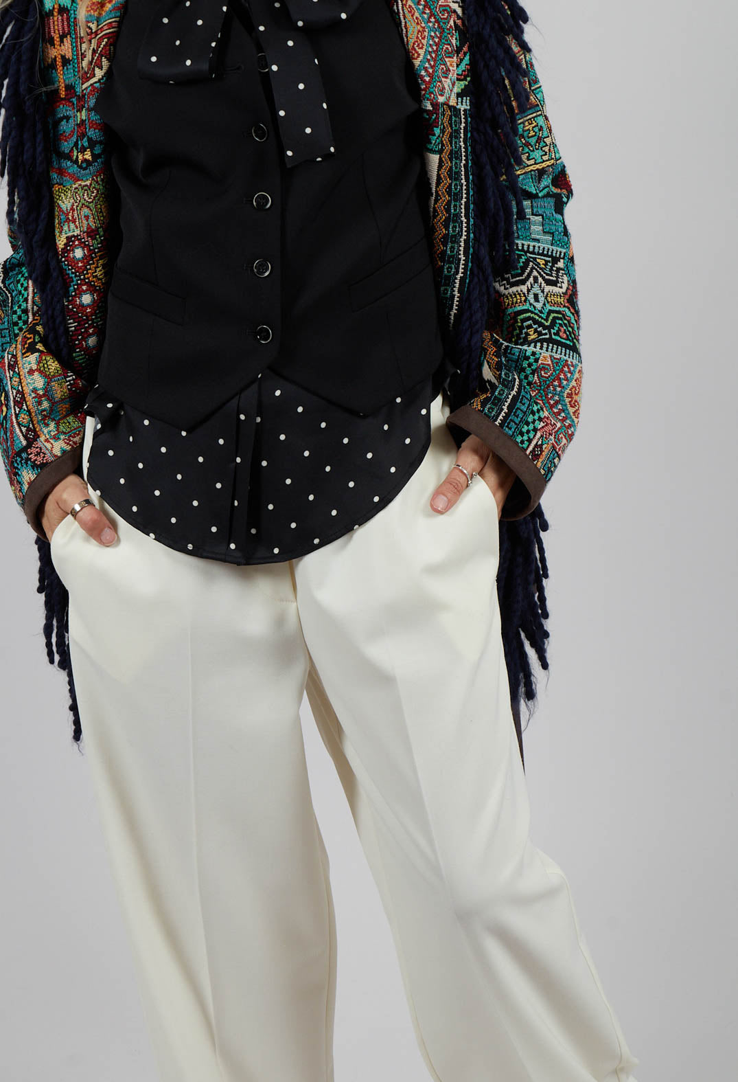 Twill Trousers in Cream