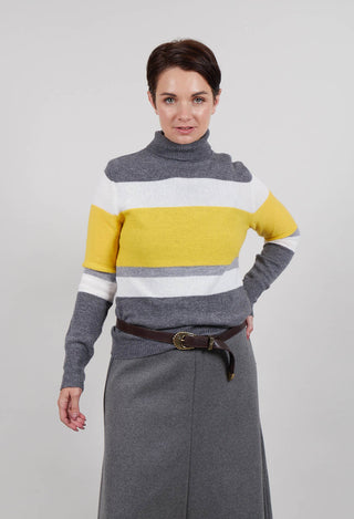 Sonia Jumper in Yellow and Grey Stripe