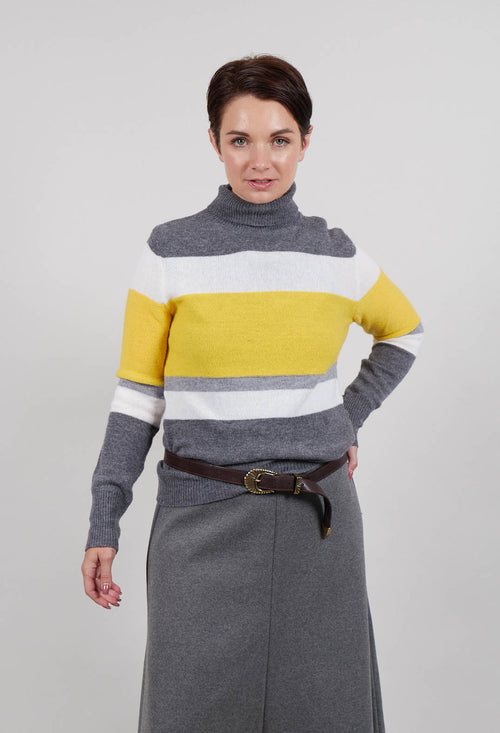 Sonia Jumper in Yellow and Grey Stripe