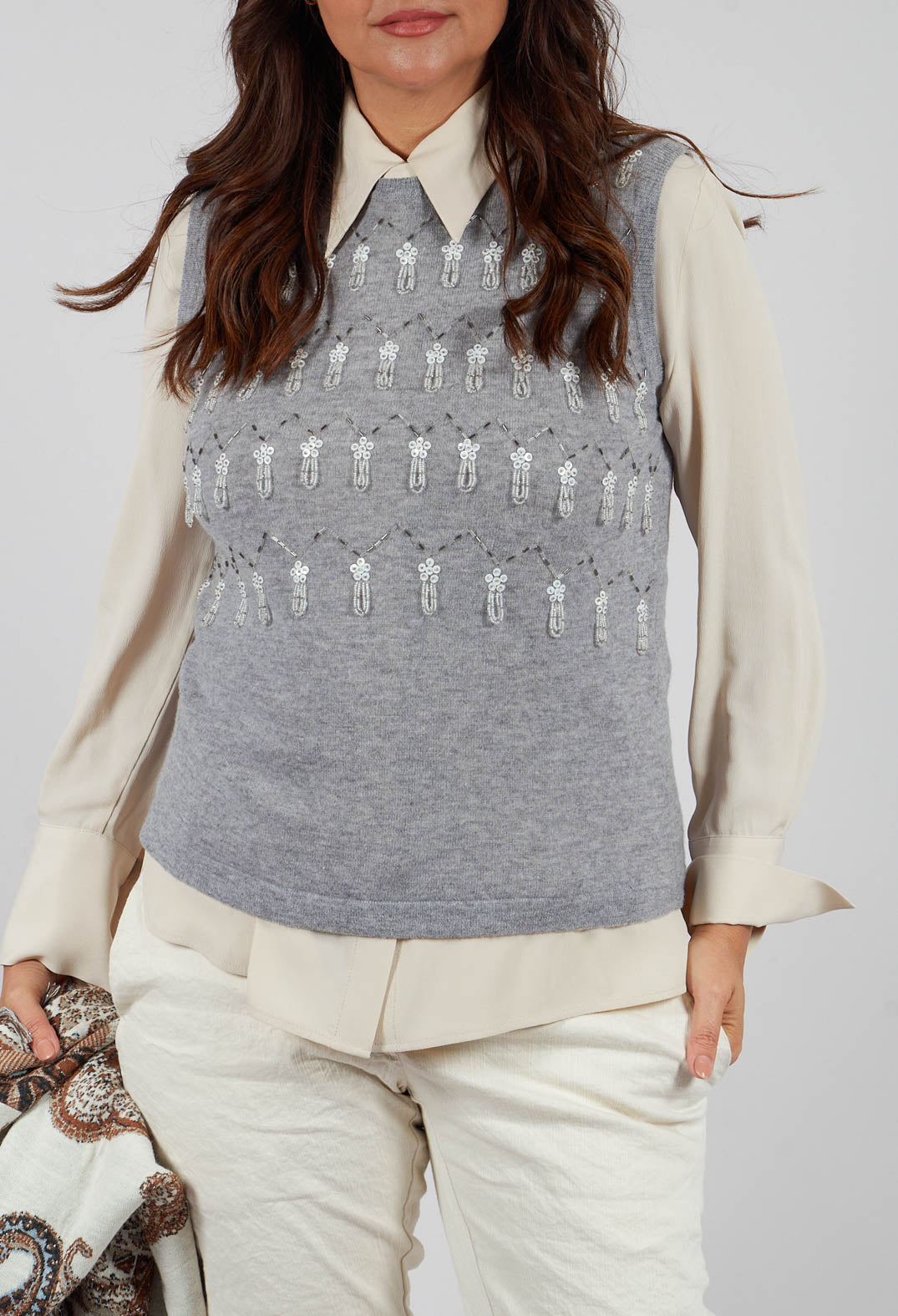 Parks Sleeveless Top in Grey