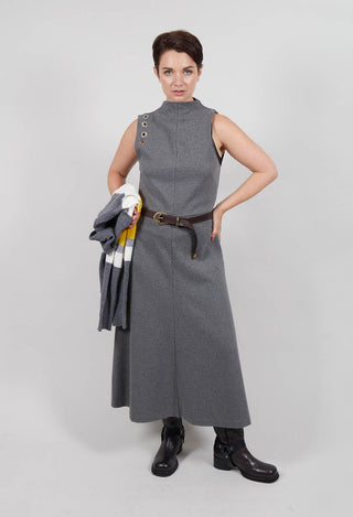 Fleece Midaxi Dress in Grey