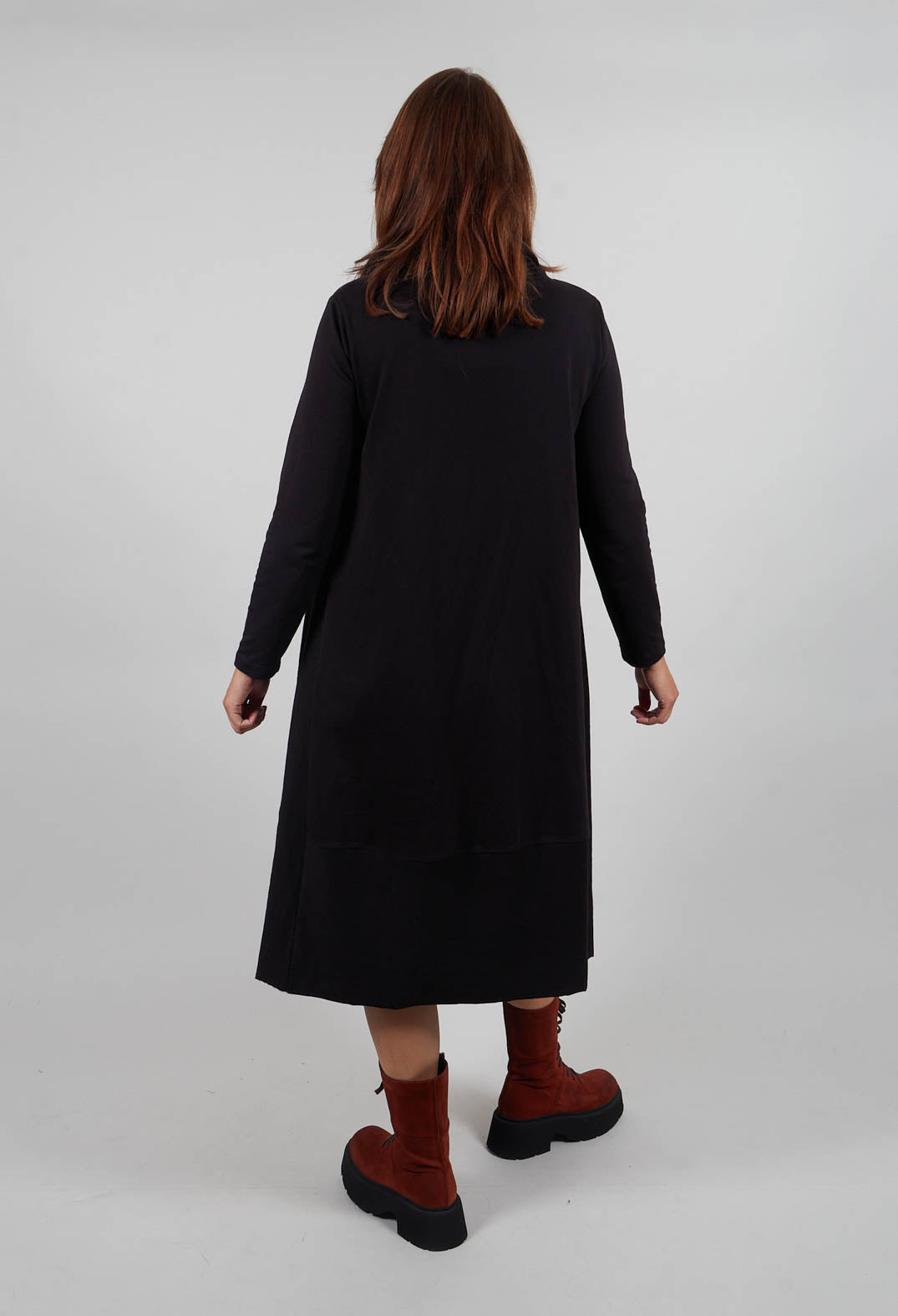 Snood Neck Dress in Black