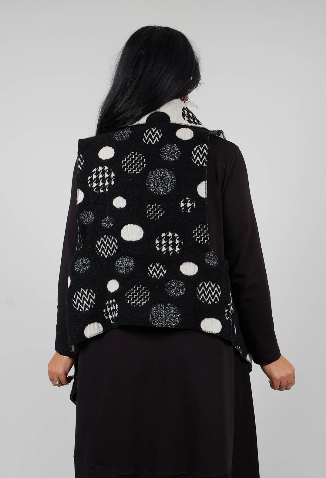 Polka Dot Gillet in Black with White Pois