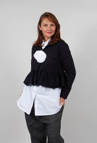 Cropped Peplum Jacket in Black