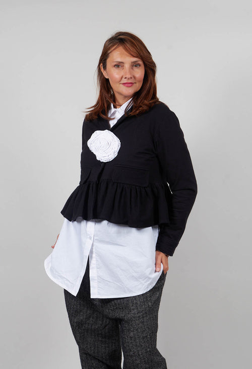 Cropped Peplum Jacket in Black