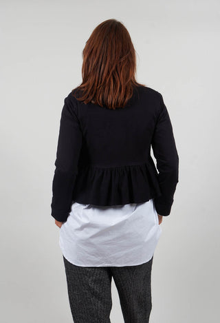 Cropped Peplum Jacket in Black