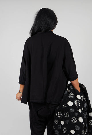 Overszied Dipped Hem Top in Black