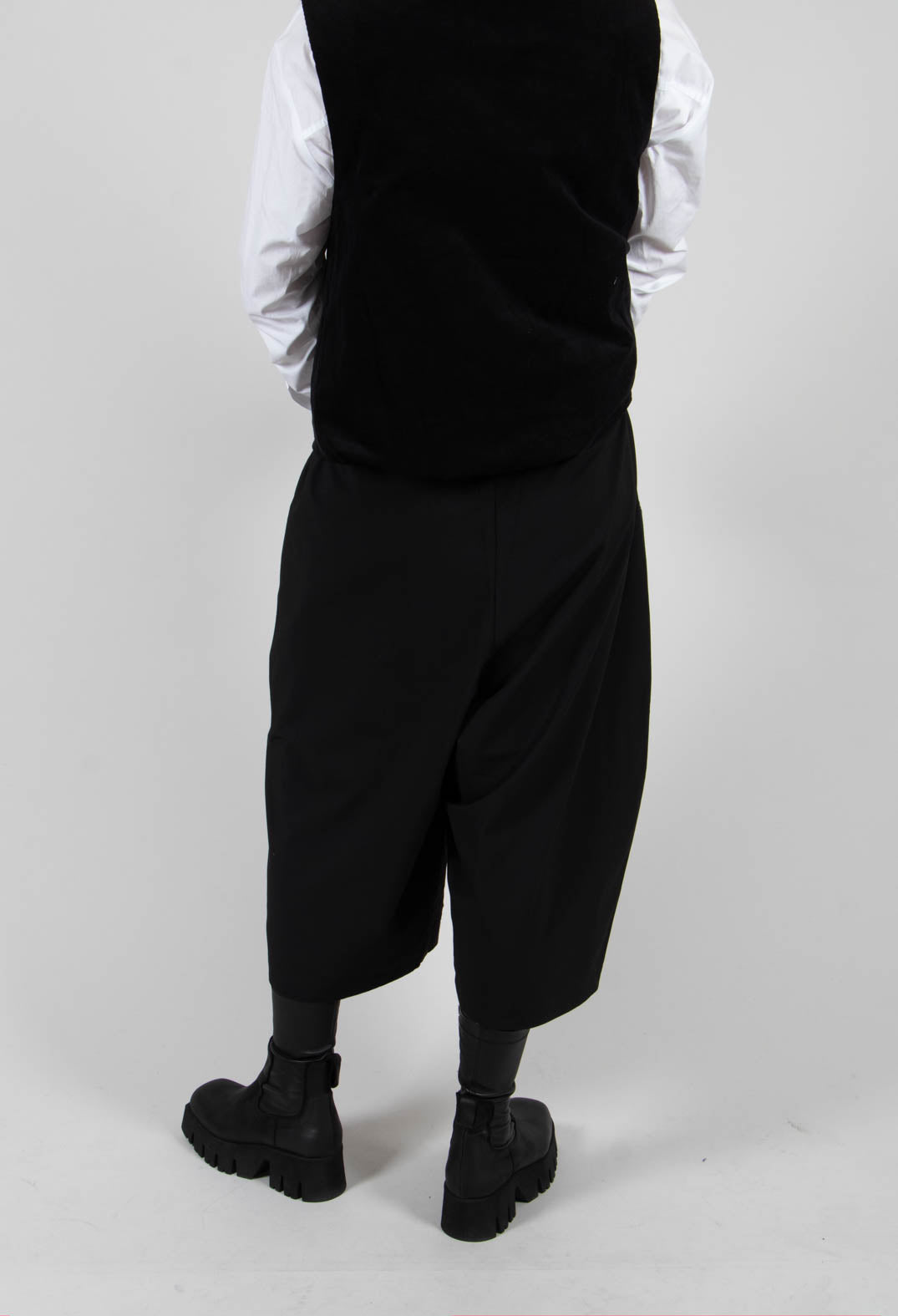 Circle Print Trousers in Black