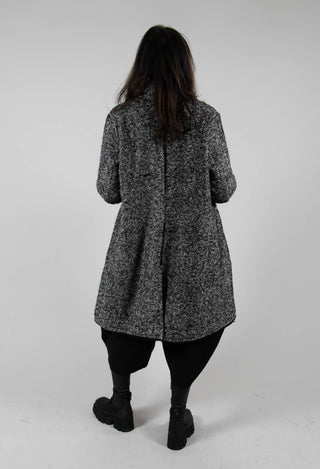 Chevron Stripe Coat in Black