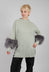 Wool Jumper with Sheepskin trim Sleeves in Peridot