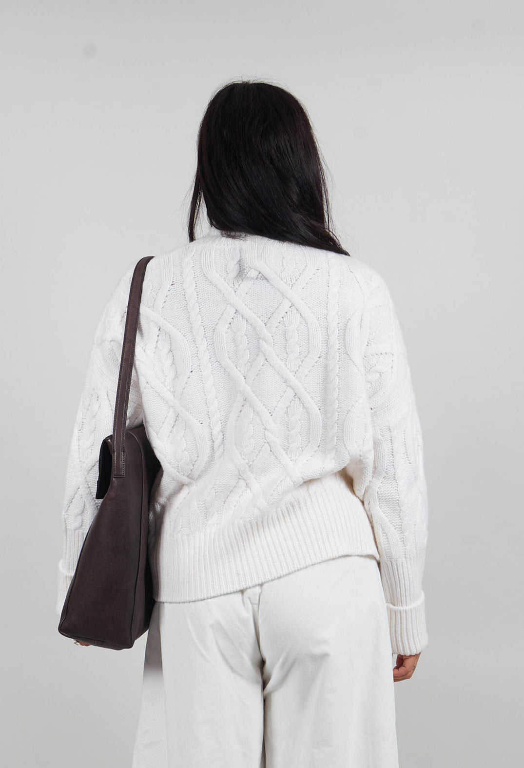 Chunky Cable Knit Jumper in Pearl