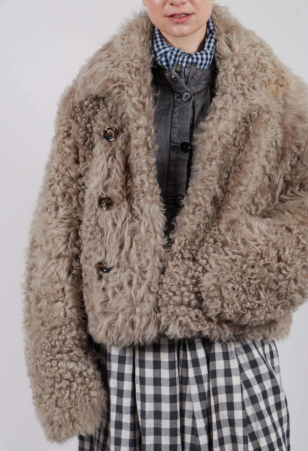 Reversible Sherling Jacket in Sandstone