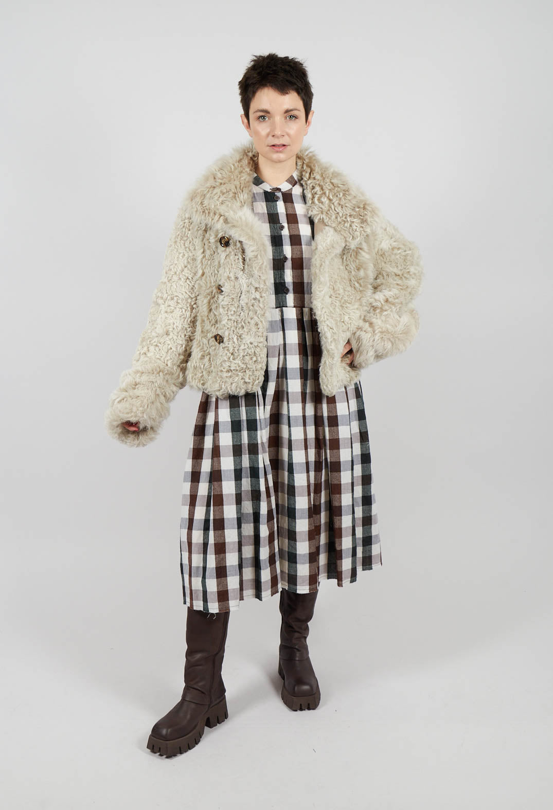 Reversible Sherling Jacket in Sandstone