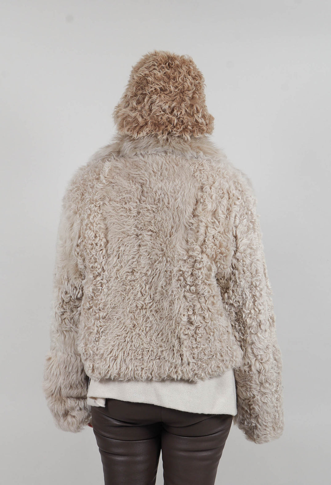 Reversible Shearling Jacket in Sandstone
