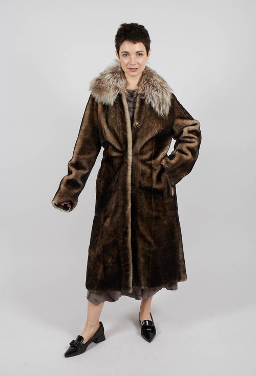 Long Opera Coat in White Smoke