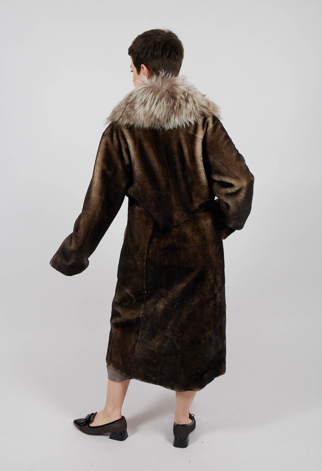 Long Opera Coat in White Smoke