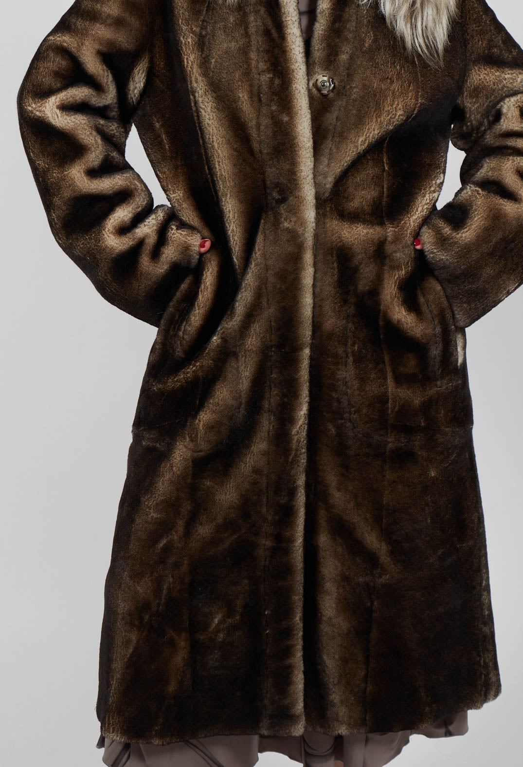 Long Opera Coat in White Smoke
