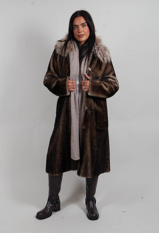 Long Opera Coat in White Smoke