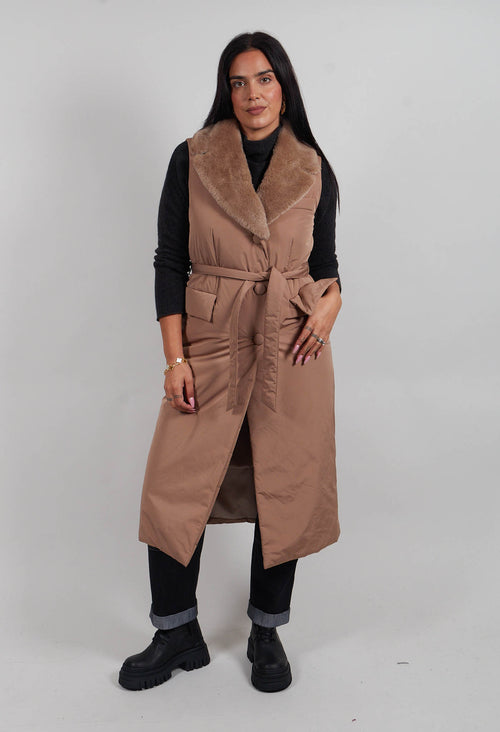 Long Belted Gilet in Amber