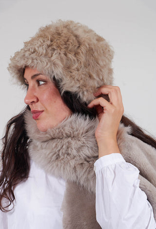 Shearling Bucket Hat in Sandstone