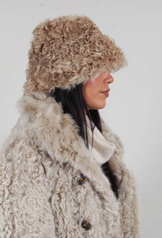Shearling Bucket Hat in Amber