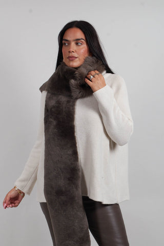 Shearling Merino Toscana Scarf in Flint