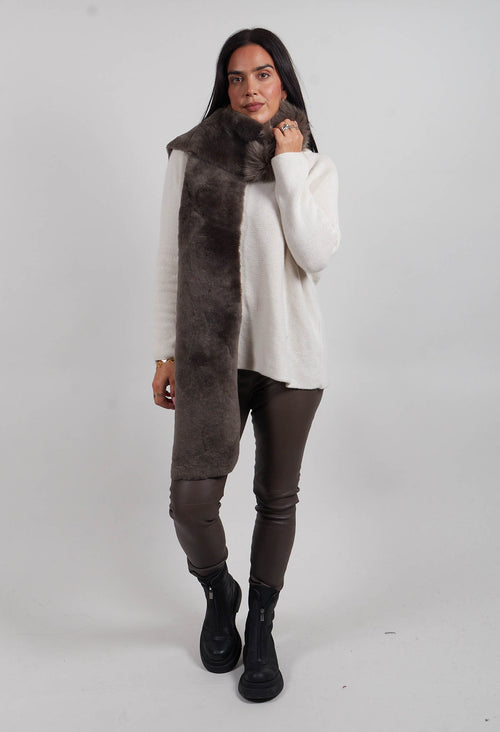 Shearling Merino Toscana Scarf in Flint