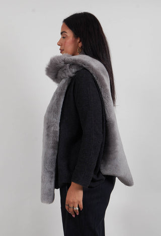 Shearling Merino Toscana Scarf in Silver