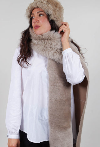 Shearling Merino Toscana Scarf in Sandstone