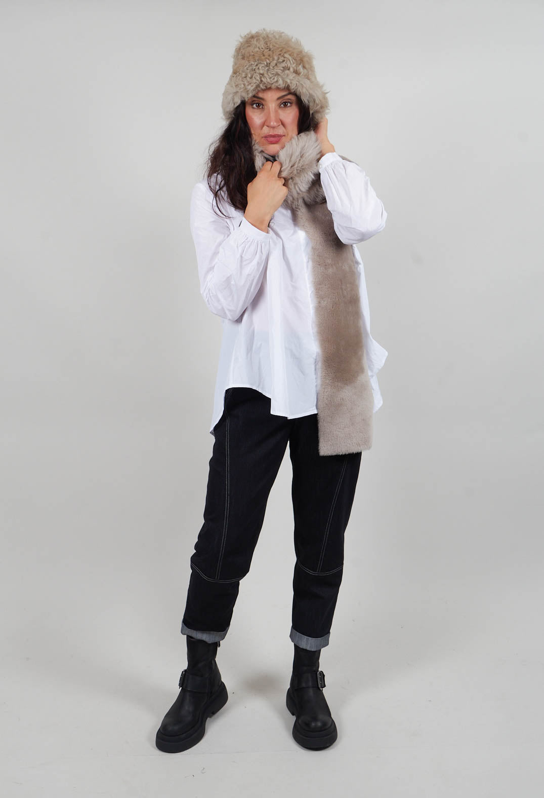 Shearling Merino Toscana Scarf in Sandstone