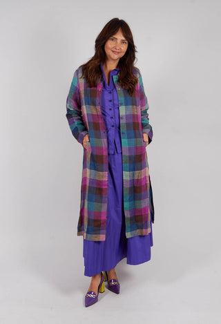 Brock Coat in Purple Multicolour