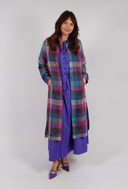 Brock Coat in Purple Multicolour