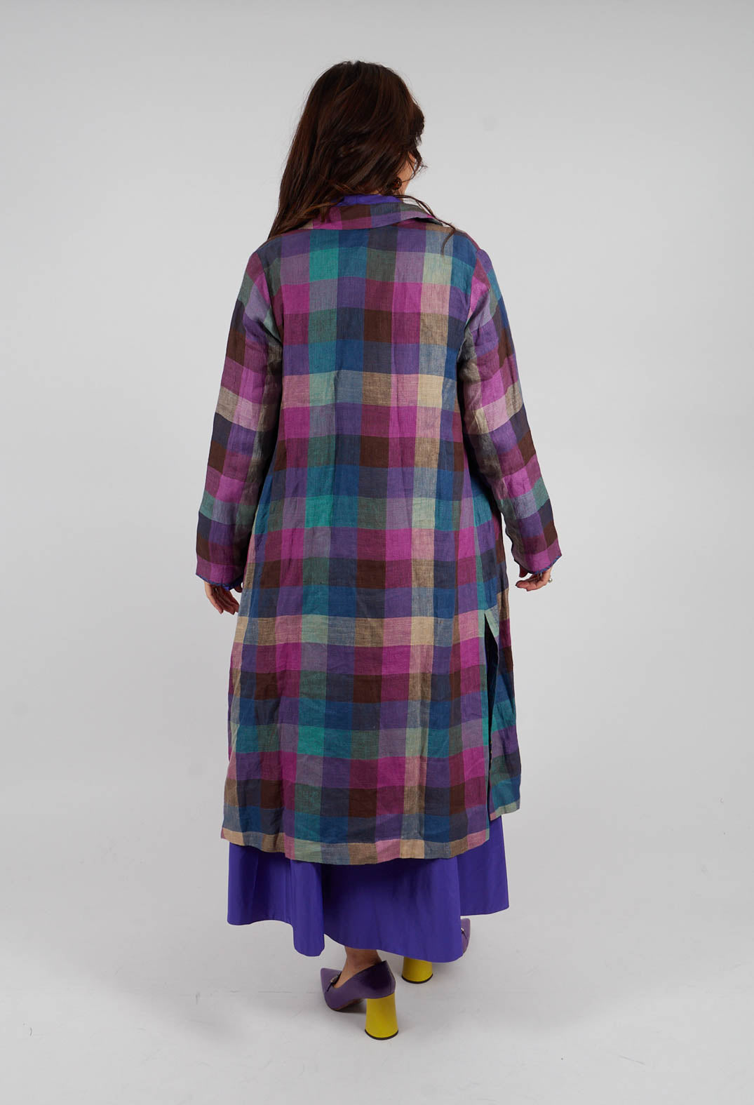 Brock Coat in Purple Multicolour