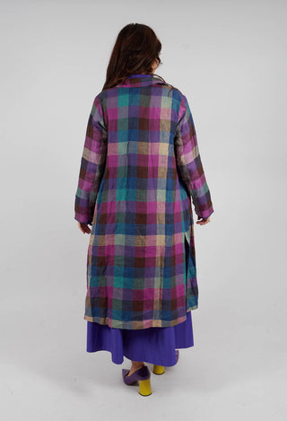 Brock Coat in Purple Multicolour