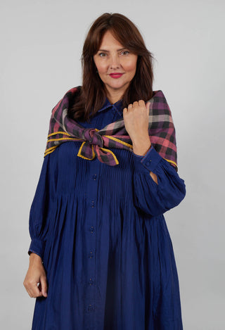 Check Stole Purple Multicolour