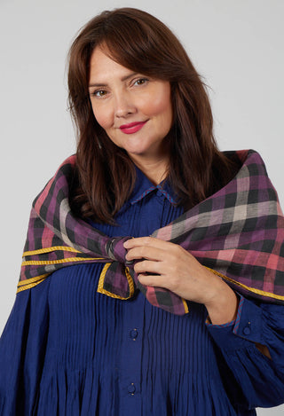 Check Stole Purple Multicolour