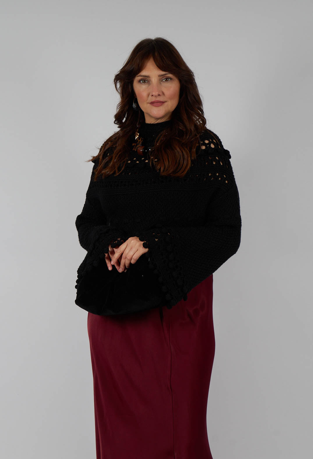 Knitted Snape Jumper in Black