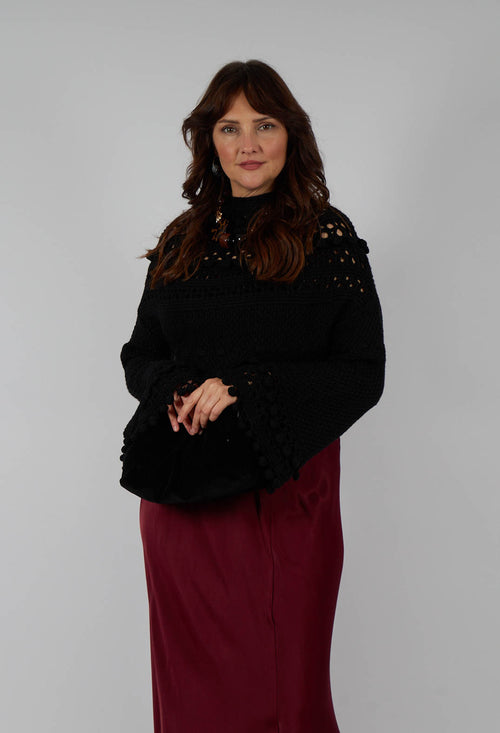 Knitted Snape Jumper in Black