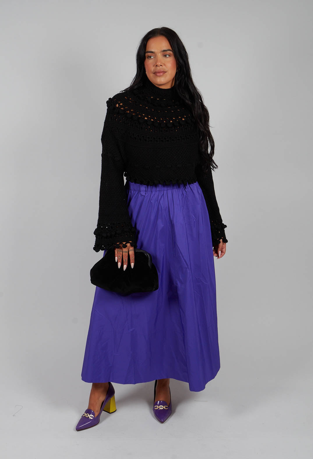 Knitted Snape Jumper in Black