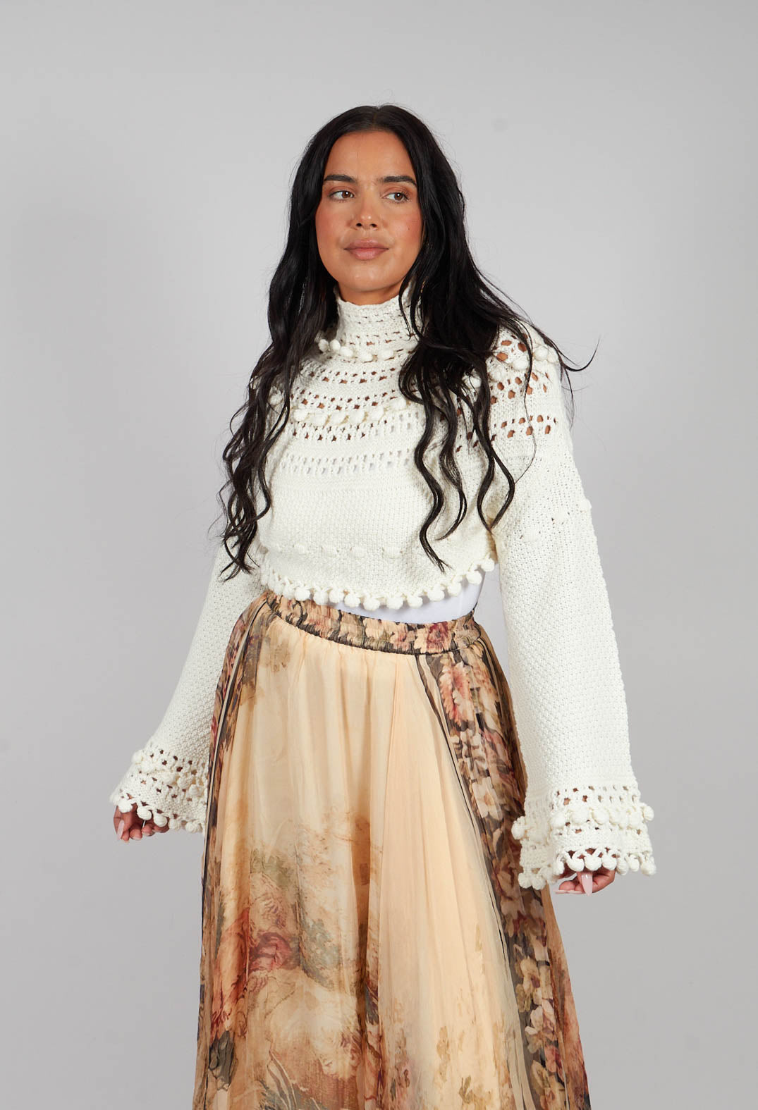 Knitted Snape Jumper in Ivory