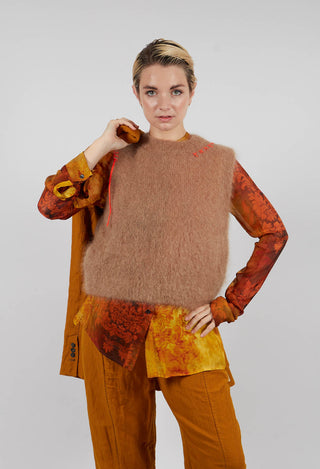 Knitted Vest in Caramello