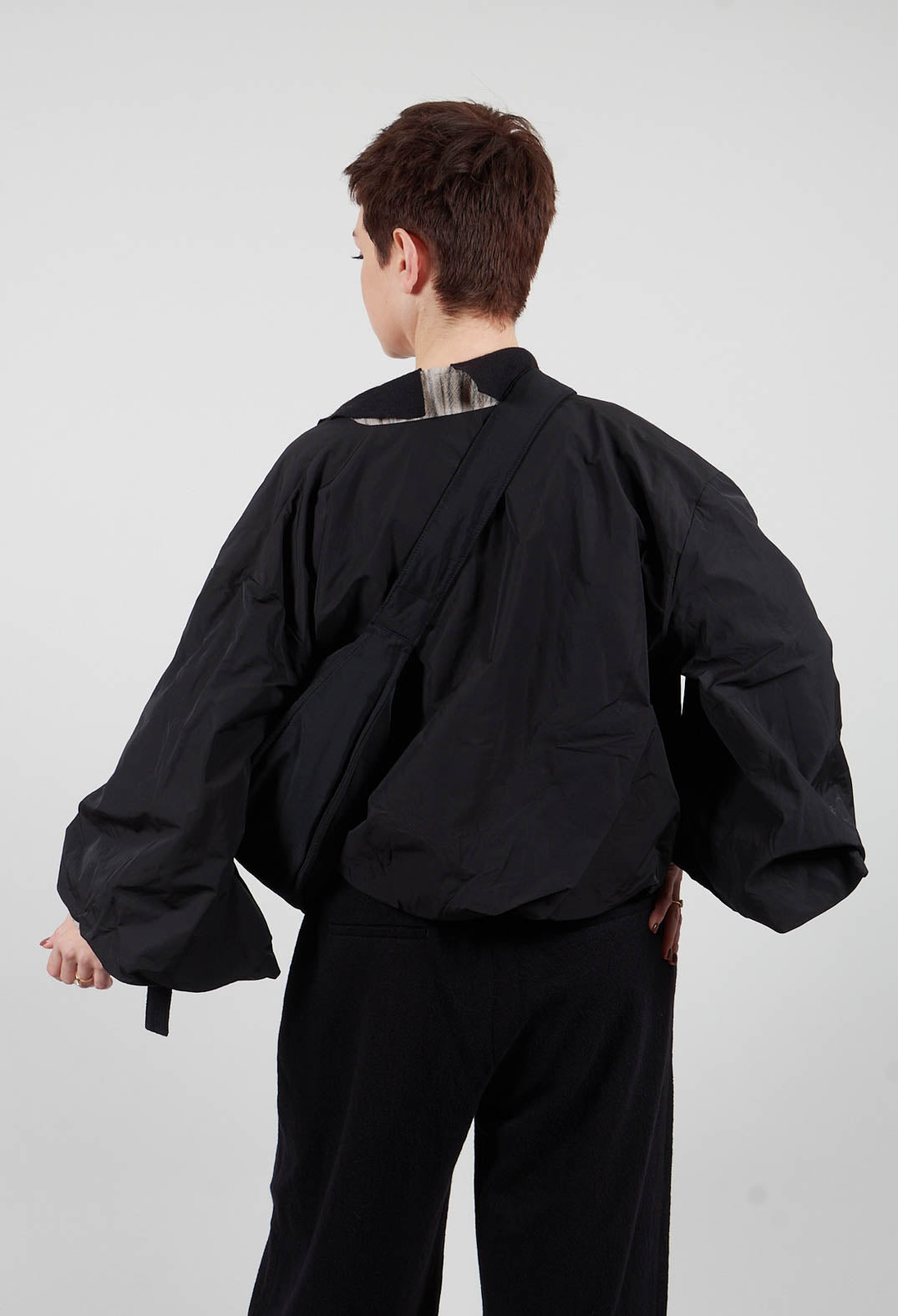 Fukkura Poplin Short Jacket in Black