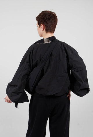 Fukkura Poplin Short Jacket in Black