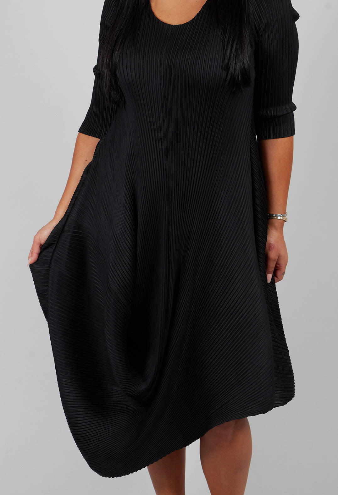 Long Draper Dress in Black