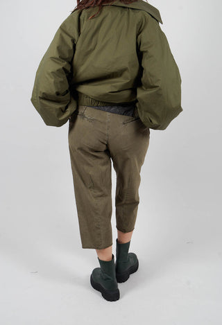 Baggy Leg Trousers in Moss