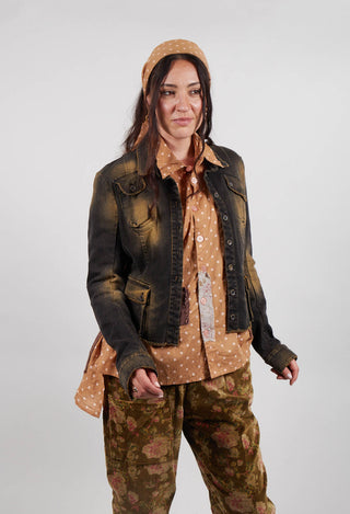 Cropped Jean Jacket in Denim Tumeric